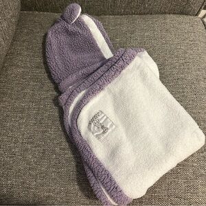 little giraffe hooded baby towel - purple